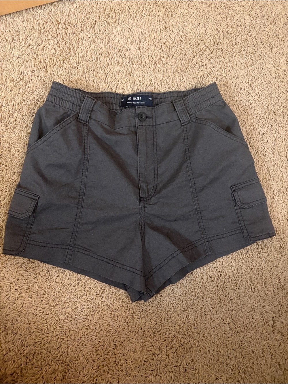 Hollister Charcoal Utility Cargo Shorts